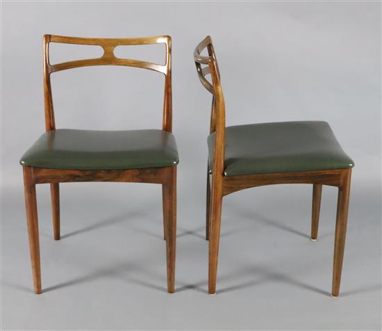 Johannes Andersen for Christian Linneberg Mobelfabrik, Denmark., 1960s. A set of six rosewood Model 94 dining chairs, H.2ft 6in. CITIES